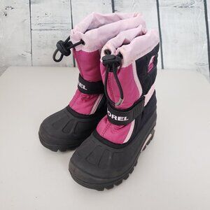 Sorel Flurry Girls Snow Boots Size 12 Pink Waterproof Winter Outdoor Gorpcore